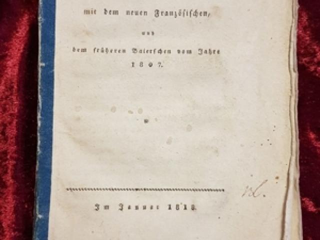 1818 Baiern Königreich Konkordat Buch Papst Pius König Franz Joseph Maximilian - 1